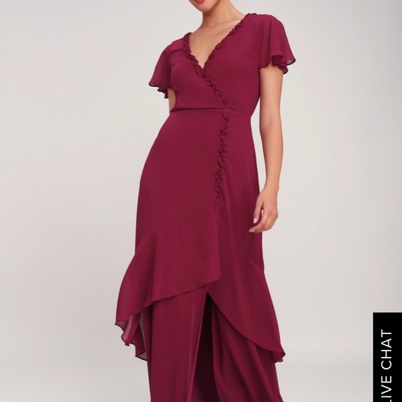 ❤️SOLD❤️Lulus Burgundy Dress - Picture 4 of 8